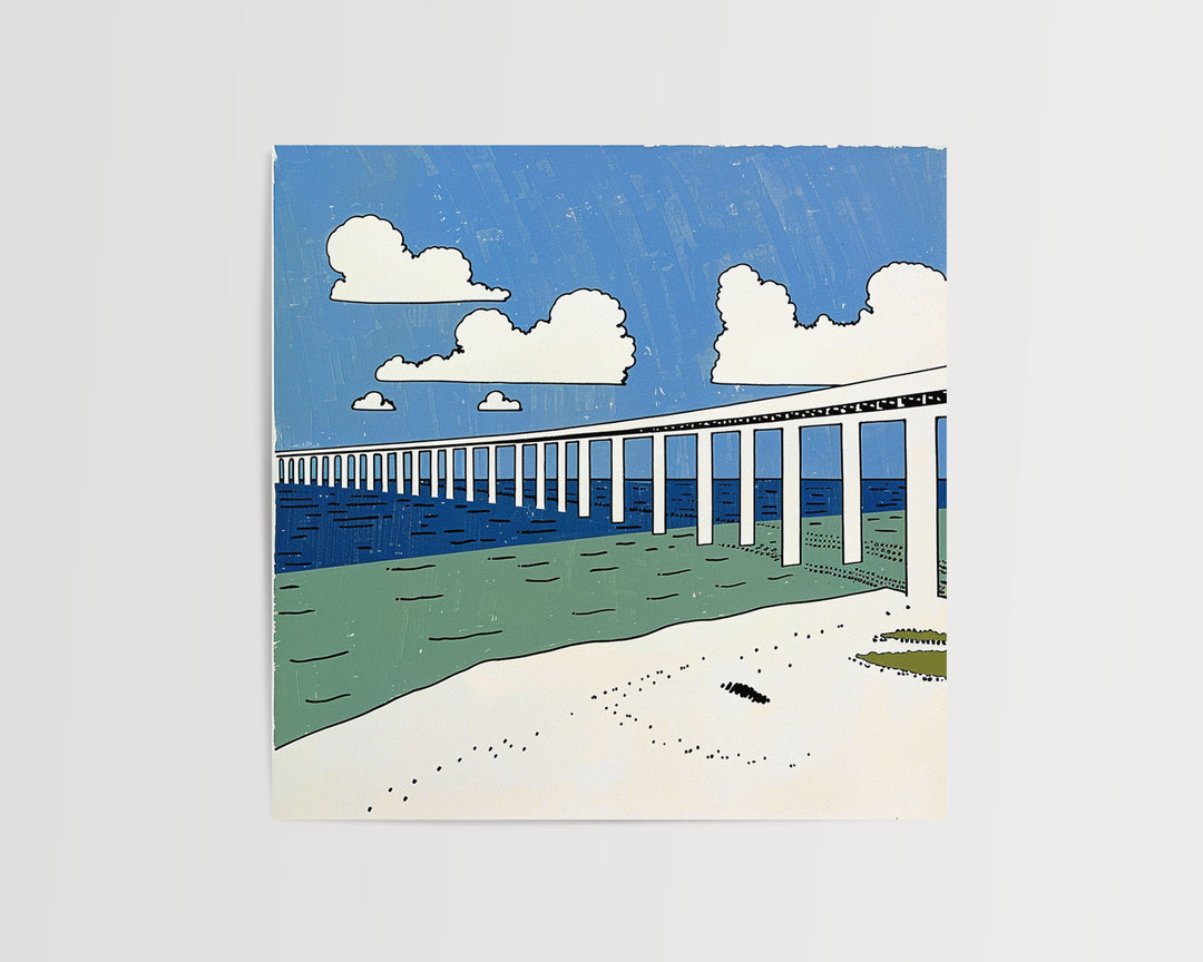 Florida Keys Art, 7 Mile Bridge Print, Unique Florida Keys Art, Islamorada Florida Gift, Travel Poster, Housewarming Gift