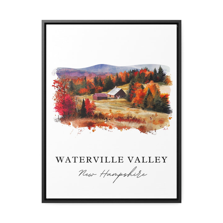 Waterville Valley traditional travel art - New Hampshire, Waterville Valley print, Wedding gift, Birthday present, Custom Text, Perfect Gift