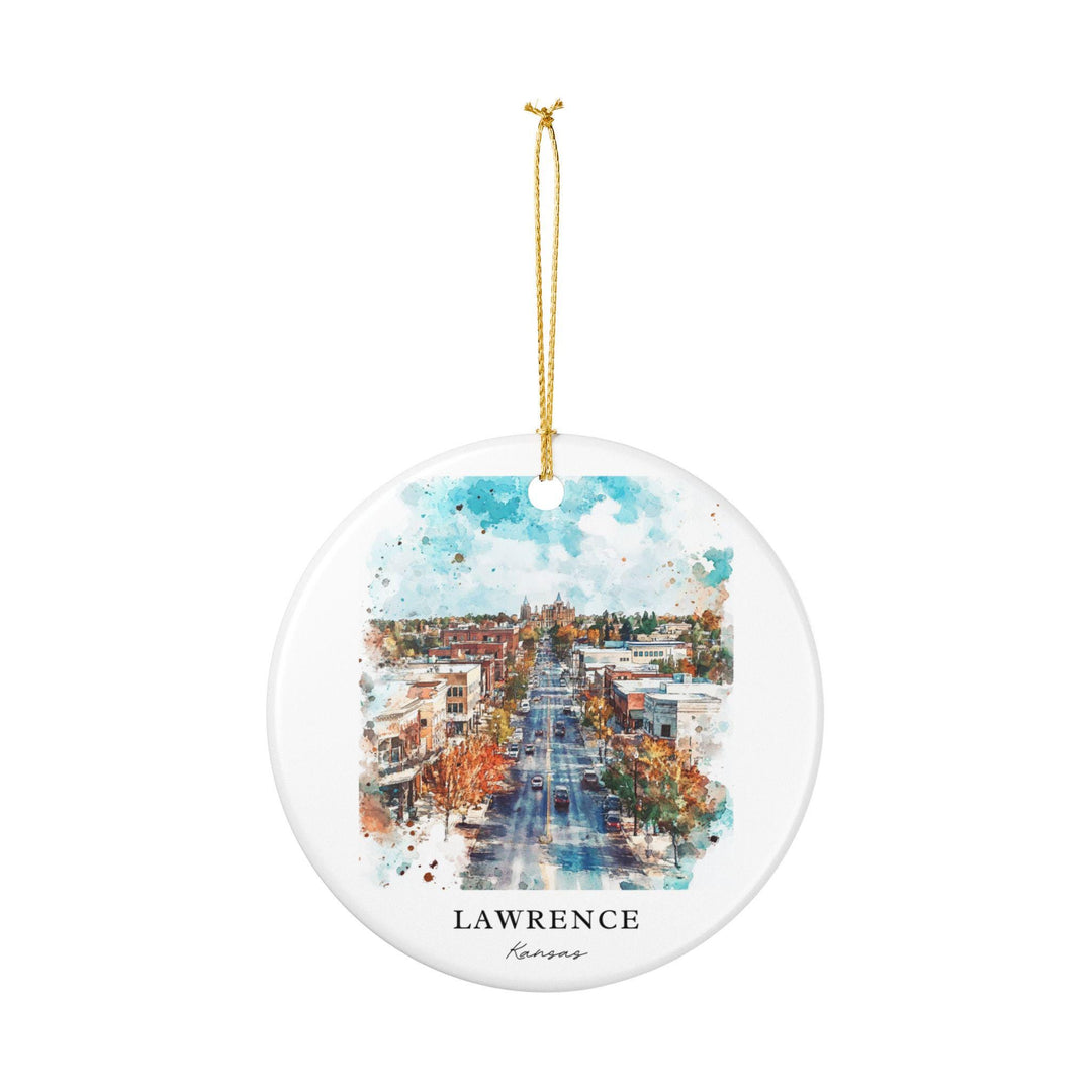 Lawrence Kansas Ornament: Unique Lawrence KS Souvenir, Lawrence Kansas Xmas Decor, and Authentic Kansas Gift