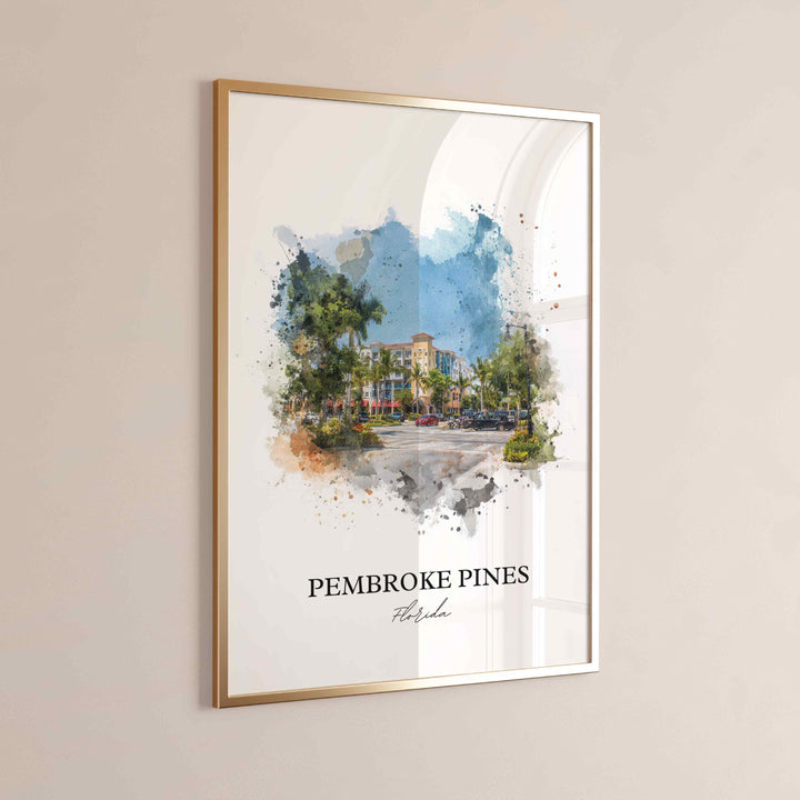 Pembroke Pines, Florida – Watercolor Art Print
