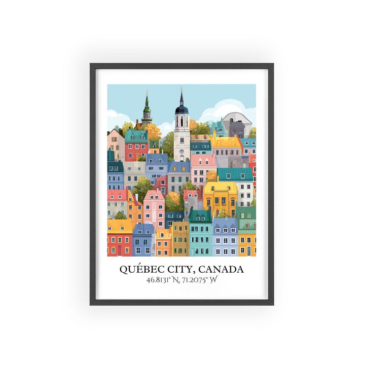 Quebec City Art, Quebec City Retro Travel Art, Quebec Home Decor, Quebec Gift, Canada Travel Art, Travel Prints, Housewarming Gift