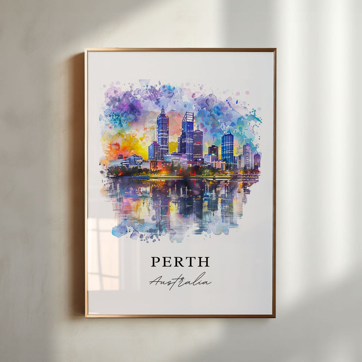 Perth Australia Wall Art, Perth Print, Perth Watercolor, Perth Australia Gift,