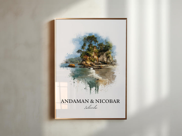 Andaman and Nicobar Islands Art, Andaman Islands Print, India Watercolor Art, Nicobar Gift, Travel Print, Travel Poster, Housewarming Gift