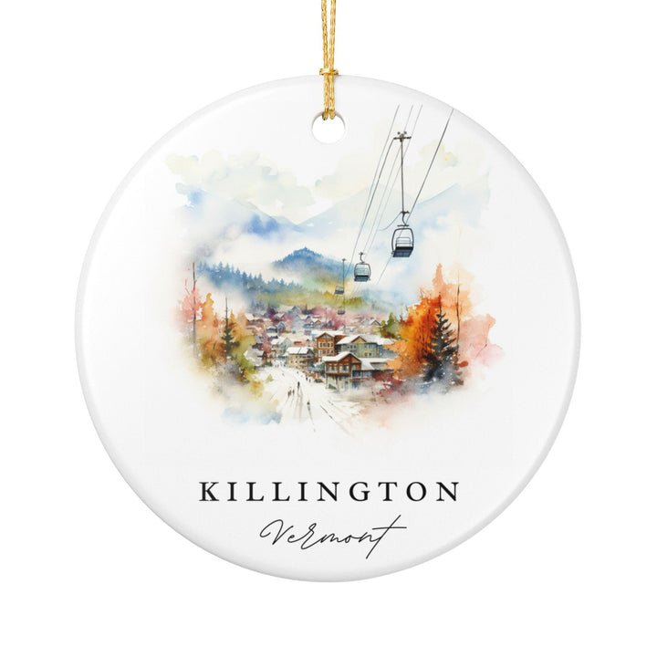 Killington Vermont Ornament: Unique Killington Souvenir, Killington VT Xmas Decor, and Authentic Vermont Ski Gift