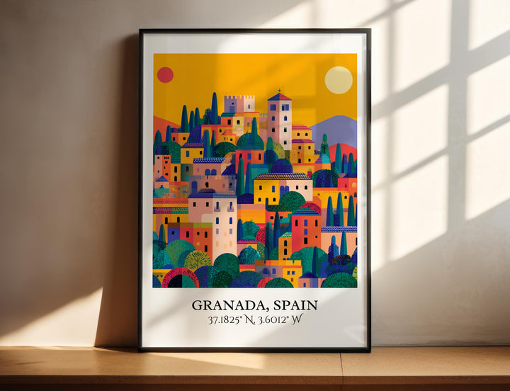Granada Spain Art, Granada Retro Travel Art, Granada Spain Home Decor, Spain Gift, Spain Travel Art, Travel Prints, Housewarming Gift