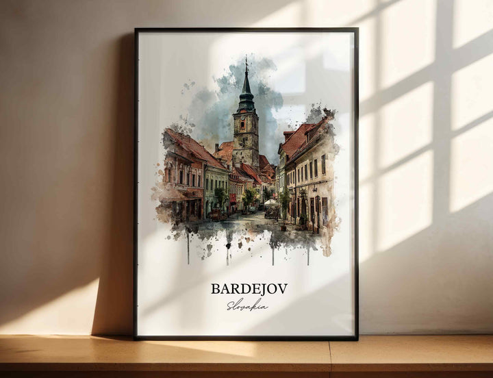 Bardejov, Slovakia – Watercolor Art Print