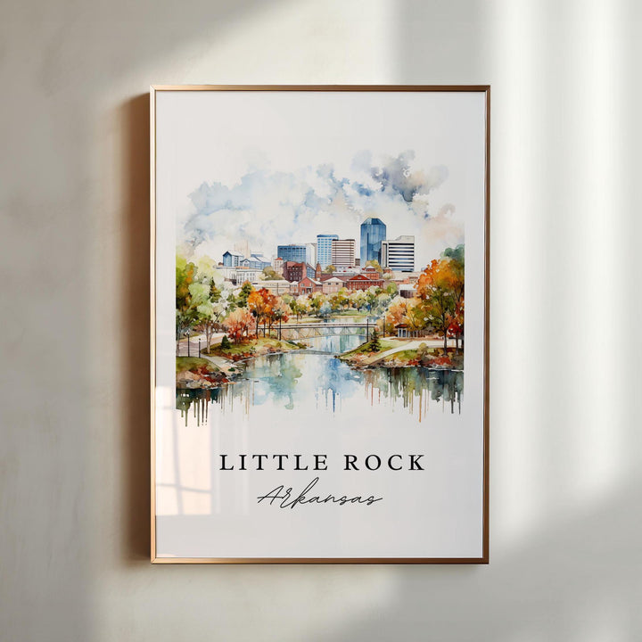 Little Rock AR wall art - Arkansas, Little Rock poster, Little Rock cityscape Wedding gift, Birthday present, Custom Text, Personalized Gift