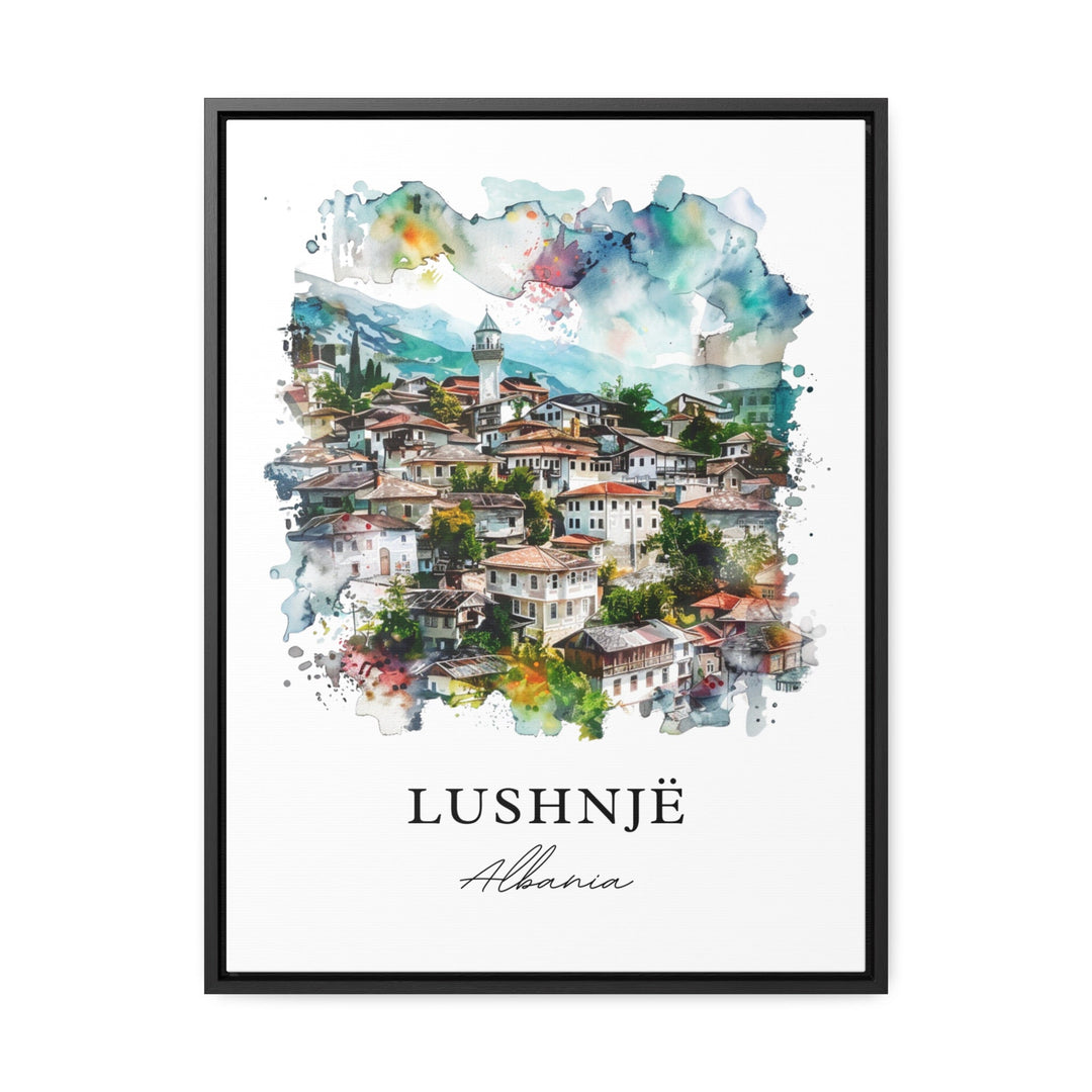 Lushnjë Wall Art, Lushnjë Albania Print, Lushnjë Watercolor, Lushnjë Albania Gift,