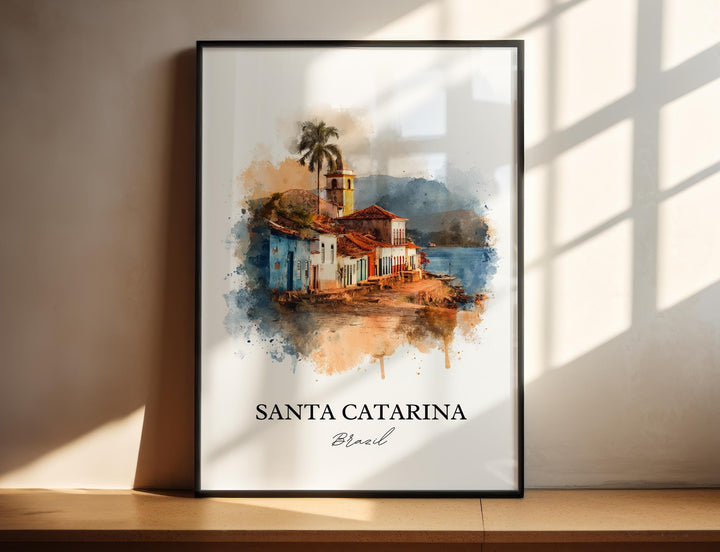Santa Catarina Wall Art, Santa Catarina Print, Brazil Watercolor Art, Santa Catarina Gift, Travel Print, Travel Poster, Housewarming Gift