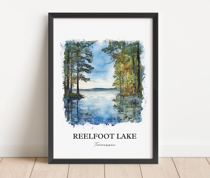 Reelfoot Lake Wall Art, Tiptonville TN Print, Tennessee Watercolor Art, Reelfoot Lake Gift, Travel Print, Travel Poster, Housewarming Gift