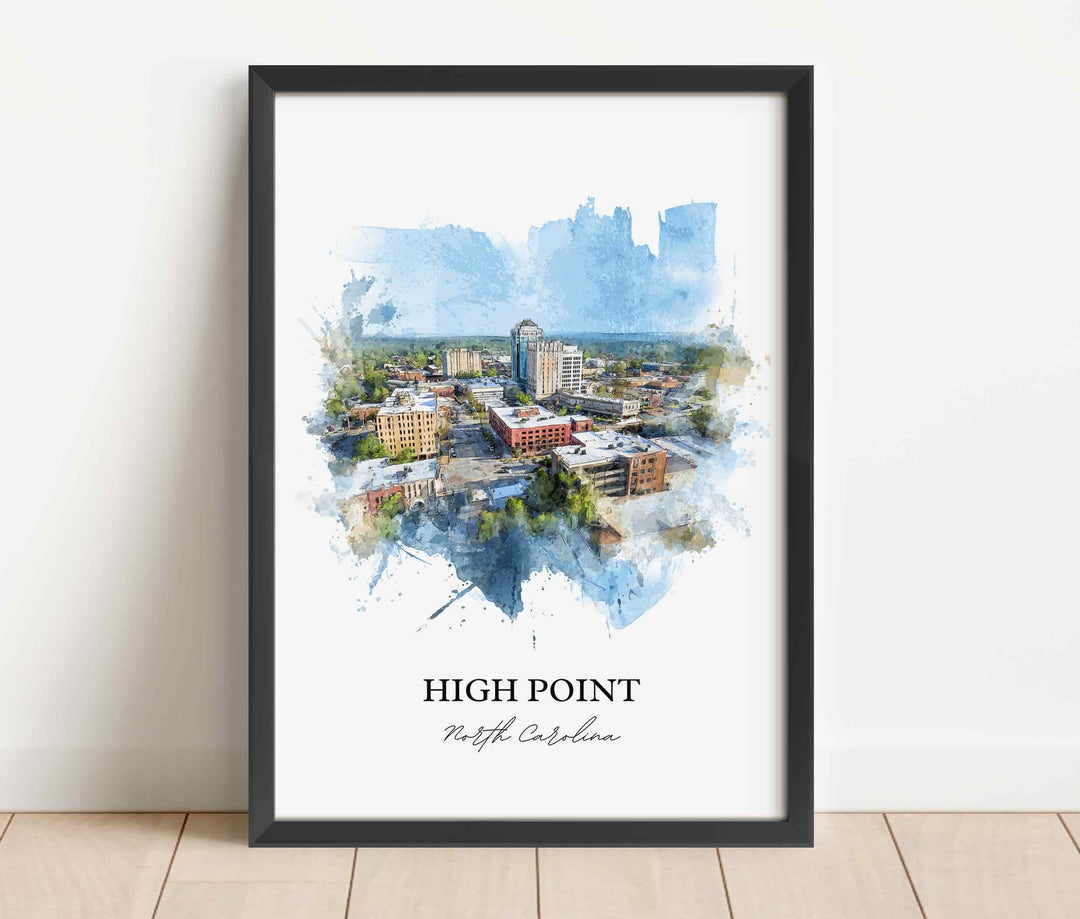 High Point, North Carolina – Watercolor Art Print