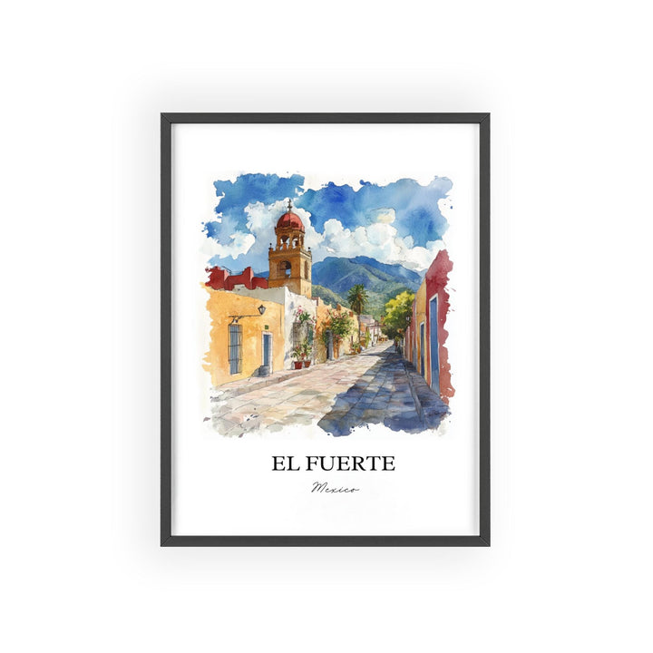 El Fuerte Mexico Wall Art, Sinaloa Print, Mexico Watercolor Art, El Fuerte Mexico Gift, Travel Print, Travel Poster, Housewarming Gift
