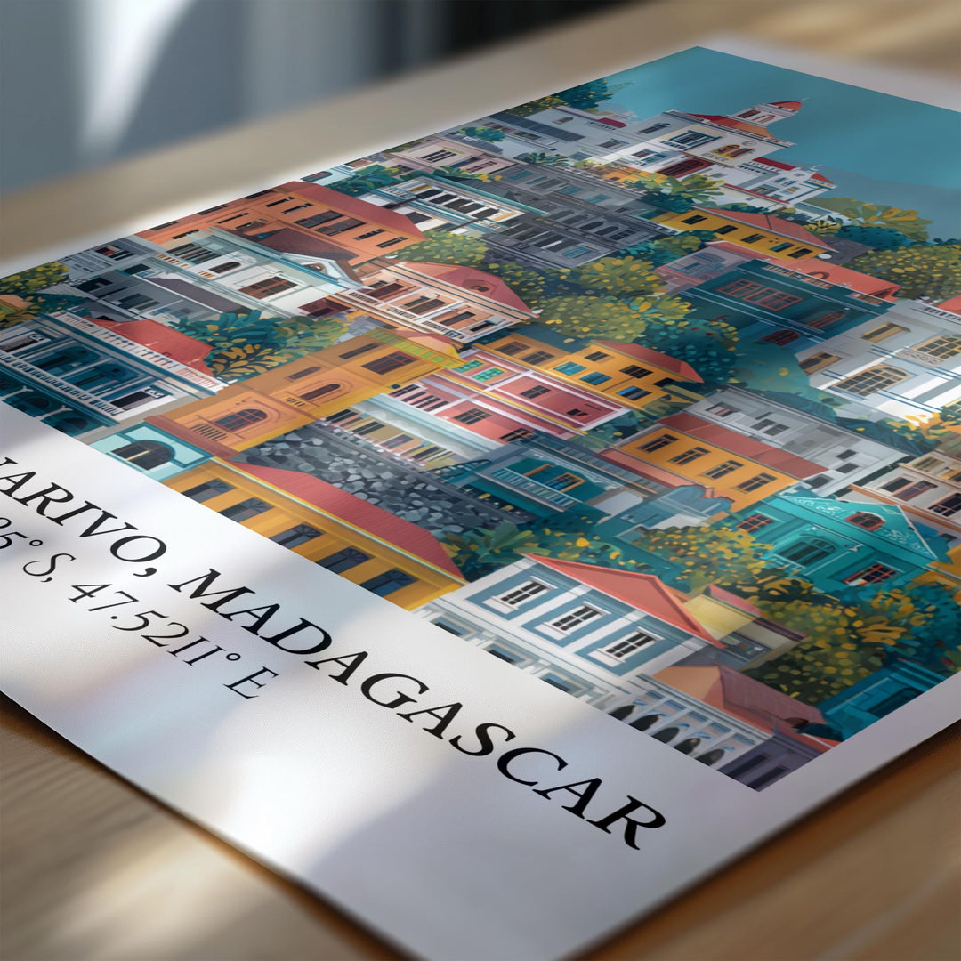 Antananarivo Wall Art, Antananarivo Retro Travel Art, Madagascar Home Decor, Madagascar Travel Art, Travel Prints, Housewarming Gift