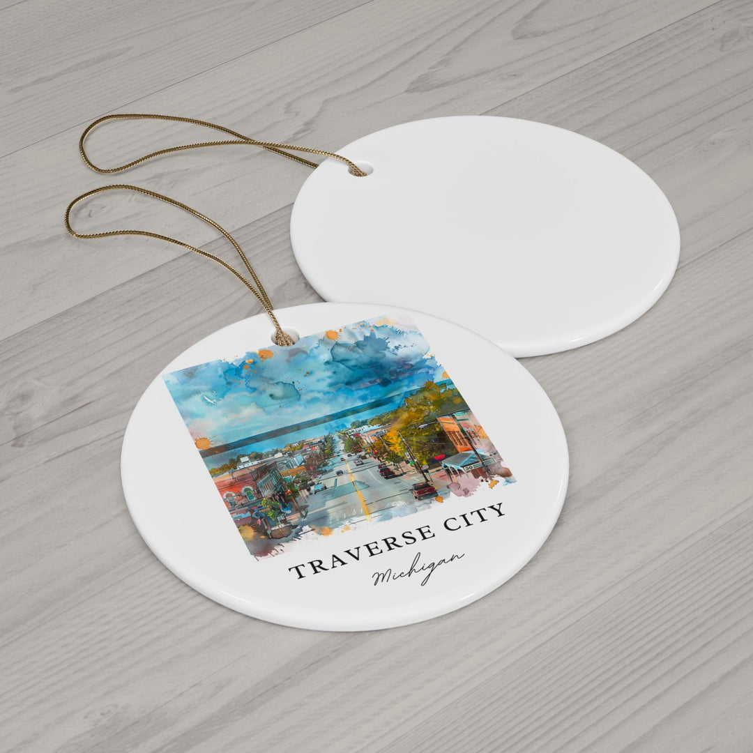 Traverse City MI Ornament: Unique Traverse City Souvenir, Traverse City Xmas Decor, and Authentic Traverse City Michigan Christmas Gift