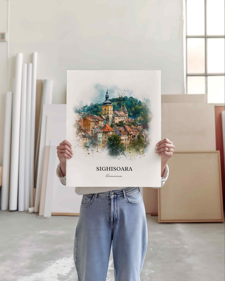 Sighisoara, Romania – Watercolor Art Print