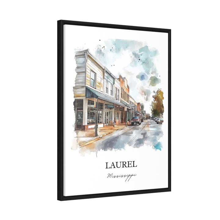 Laurel MS Wall Art, Jones County Print, Mississippi Watercolor Art, Laurel Mississippi Gift, Travel Print, Travel Poster, Housewarming Gift