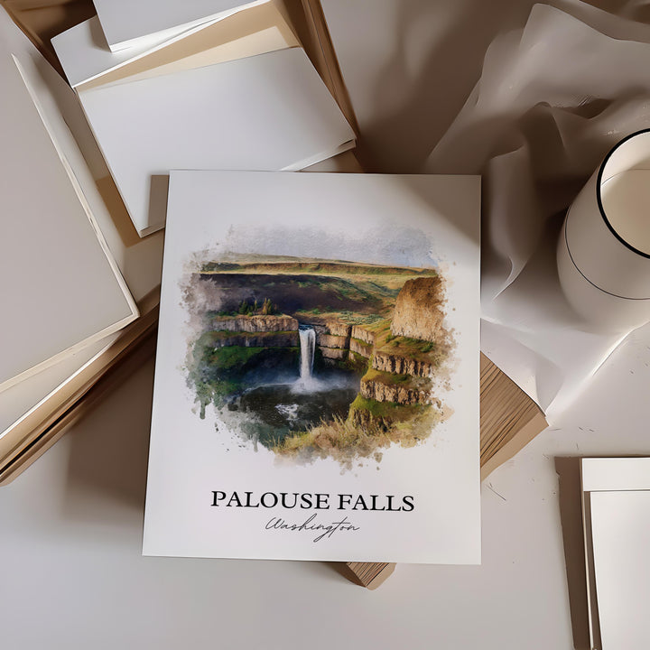 Palouse Falls Wall Art, Palouse Print, Washington State Artwork, Palouse Falls Gift, Travel Print, Travel Poster, Housewarming Gift