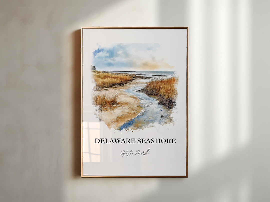 Delaware Seashore State Park Art, Rehoboth Beach Print, Reho Beach Watercolor, Delaware Gift, Travel Print, Travel Poster, Housewarming Gift