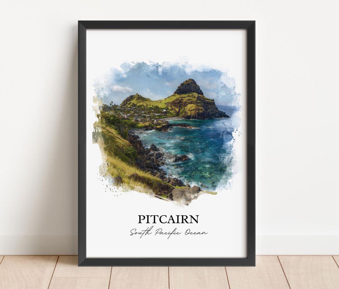 Pitcairn Wall Art, Pitcairn Print, South Pacific Islands Artwork, Pitcairn Gift, Travel Print, Travel Poster, Housewarming Gift