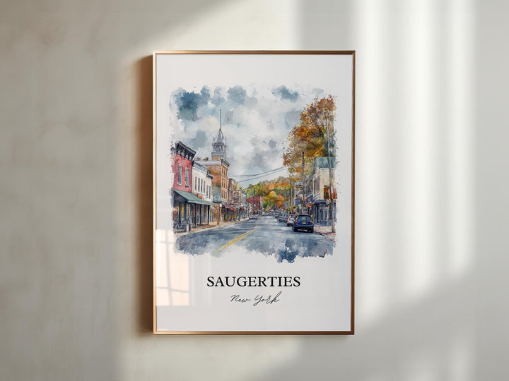 Saugerties NY Wall Art, Ulster County Print, Catskills NY Artwork, Saugerties New York Gift, Travel Print, Travel Poster, Housewarming Gift