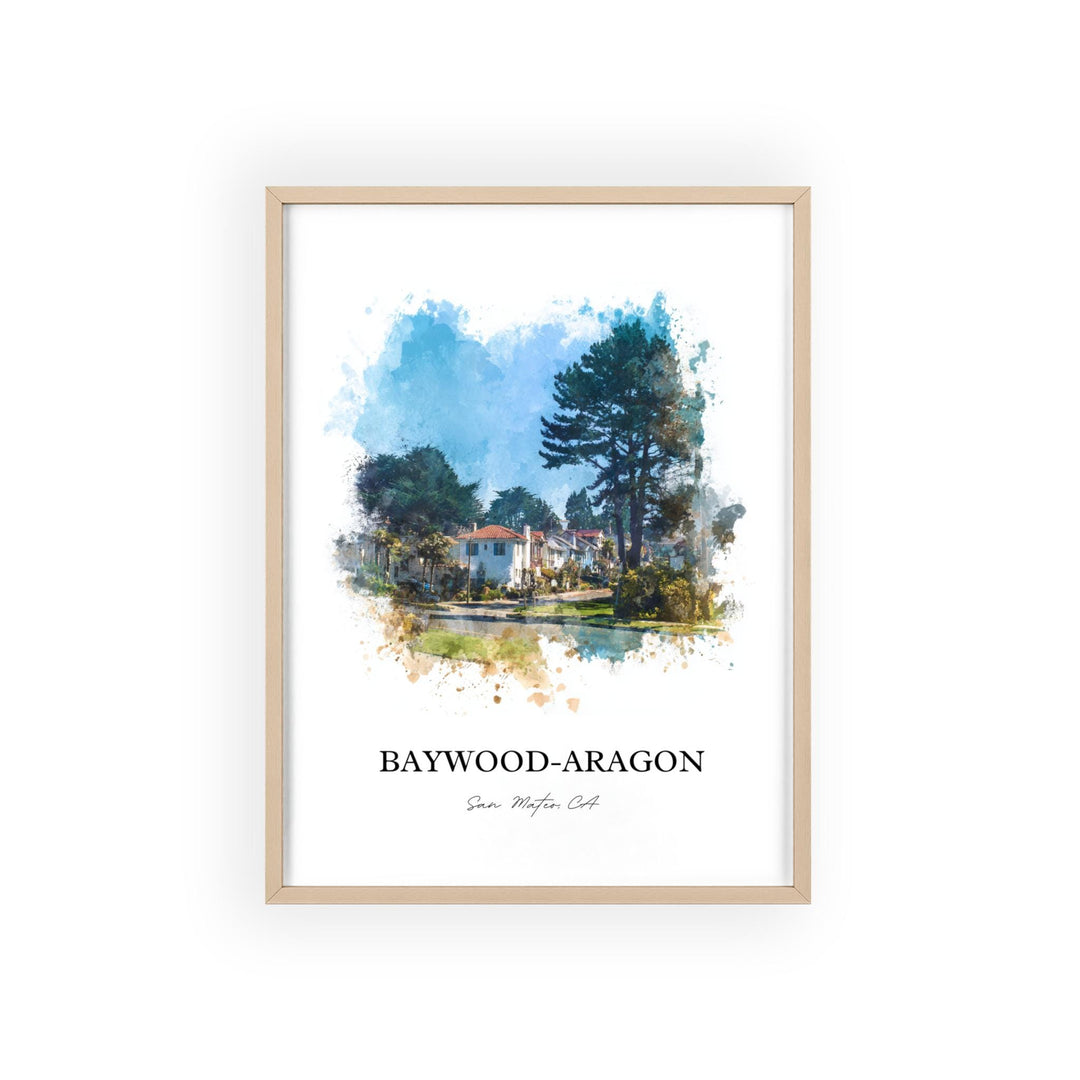 San Mateo, California – Watercolor Art Print