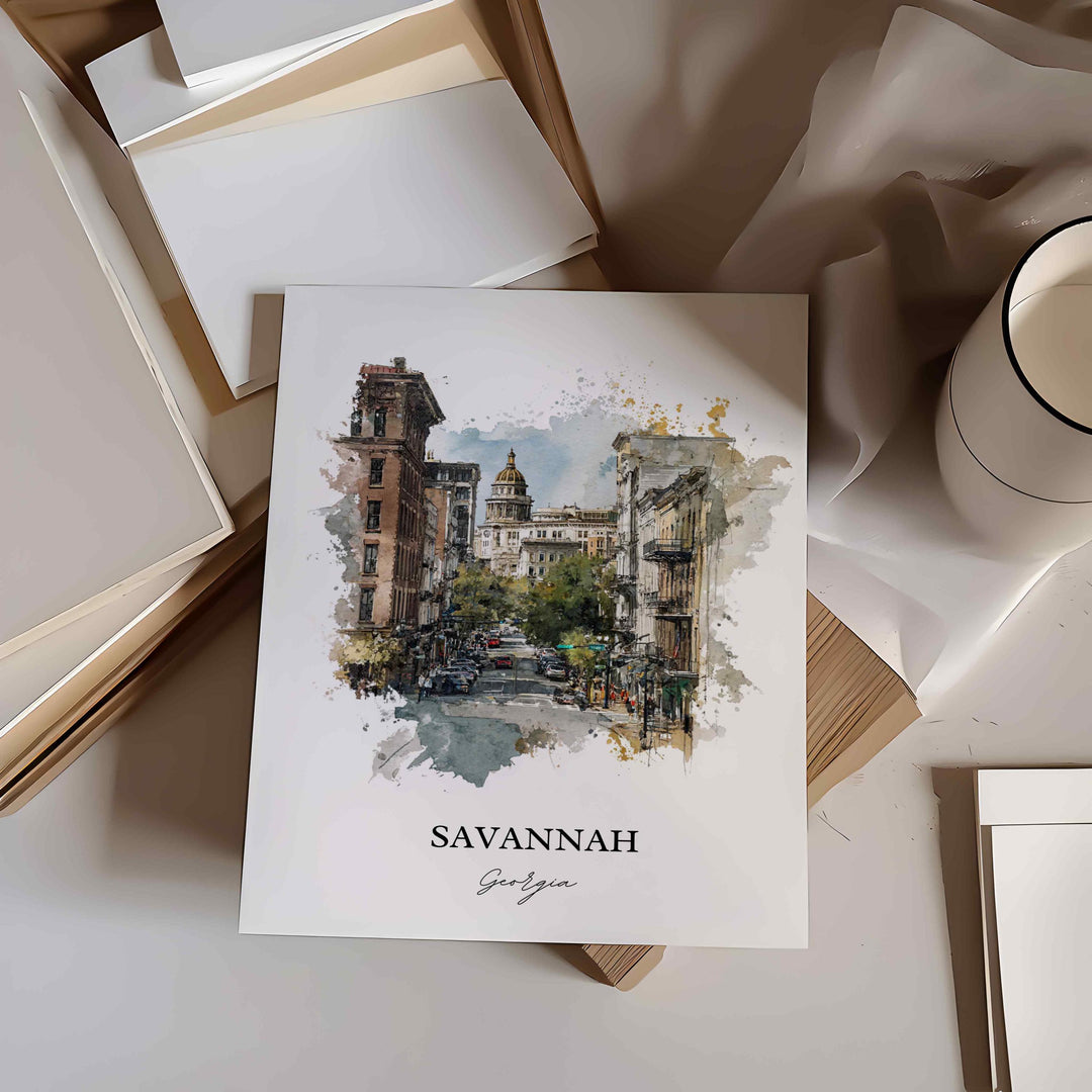 Savannah, Georgia – Watercolor Art Print