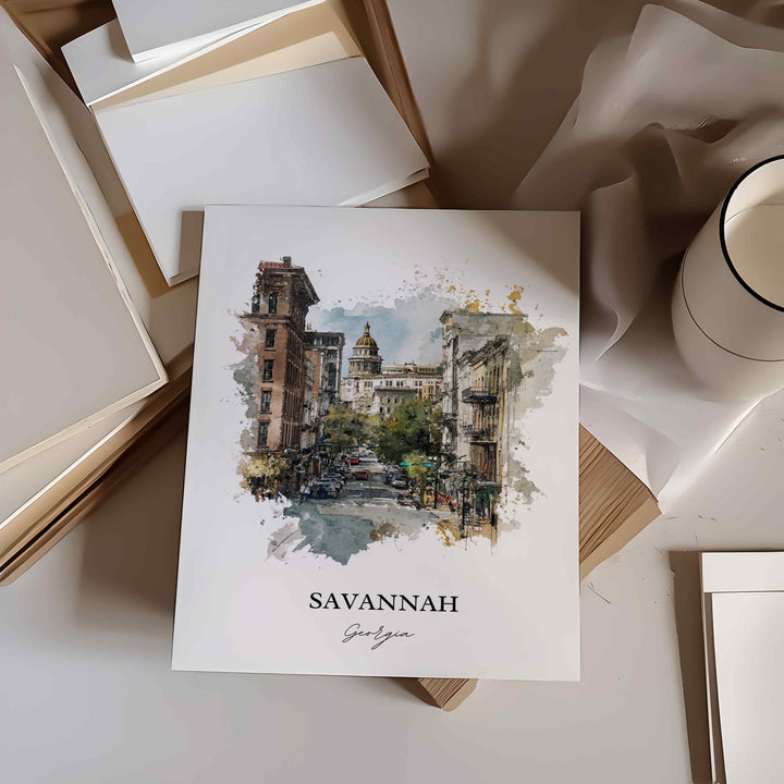 Savannah, Georgia – Watercolor Art Print