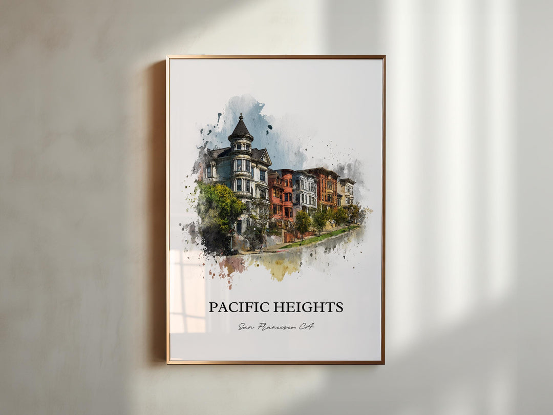 Pacific Heights, California – Watercolor Art Print