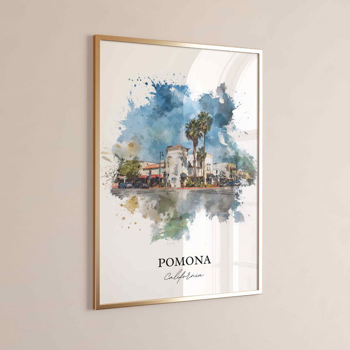 Pomona, California Wall Art, Pomona Print, Pomona Watercolor Art, San Gabriel Valley Gift, Travel Print, Travel Poster, Housewarming Gift