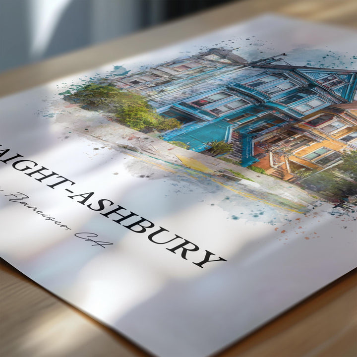 Haight-Ashbury, California – Watercolor Art Print