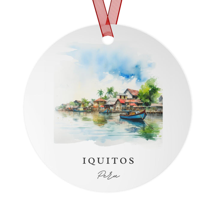 Iquitos Peru Metal Ornament: Unique Iquitos Souvenir, Iquitos Xmas Decor, and Authentic Peru Xmas Gift
