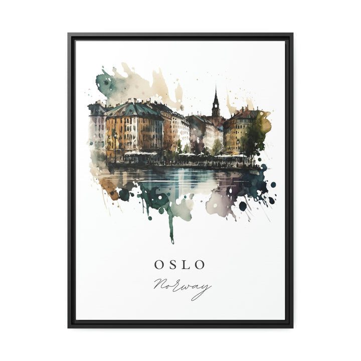 Oslo Wall Art, Oslo Norway Print, Oslo Norway Watercolor Art, Oslo Gift, Norway