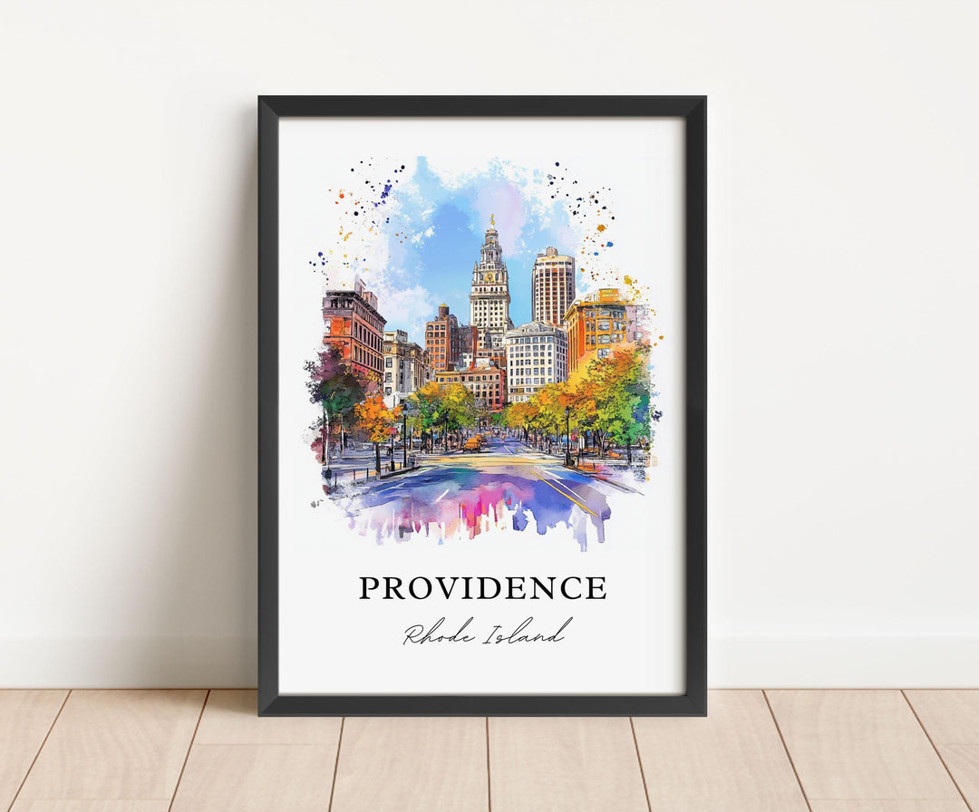 Providence RI Wall Art, Providence Print, Rhode Island Watercolor Art, Providence Gift, Travel Print, Travel Poster, Housewarming Gift