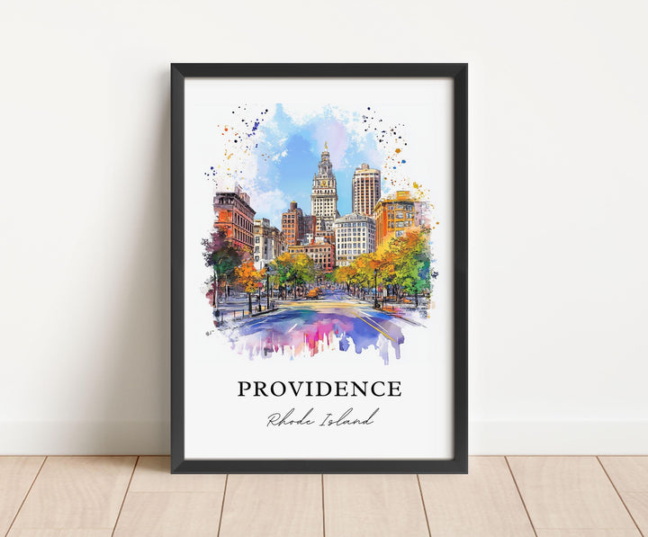 Providence RI Wall Art, Providence Print, Rhode Island Watercolor Art, Providence Gift, Travel Print, Travel Poster, Housewarming Gift