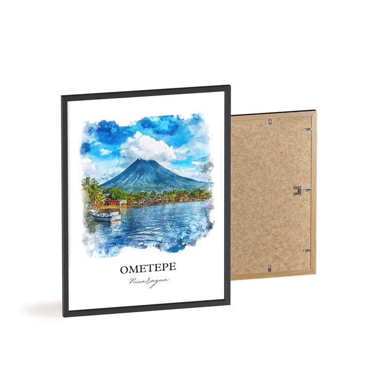 Ometepe Wall Art, Lake Nicaragua Print, Nicaragua Watercolor Art, Ometepe Gift, Travel Print, Travel Poster, Housewarming Gift
