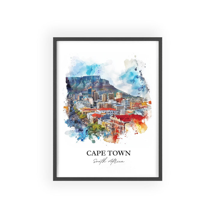 Cape Town Wall Art, Cape Town Print, South Africa Watercolor Art, Cape Town Gift, Travel Print, Travel Poster, Housewarming Gift