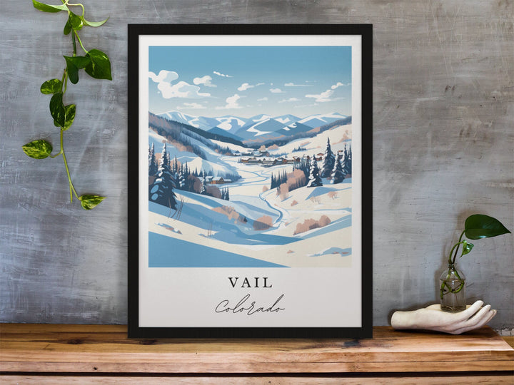 Vail CO wall art - Colorado, Vail poster, Vail Wedding gift, Vail CO Birthday present, Custom Text, Personalised Gift