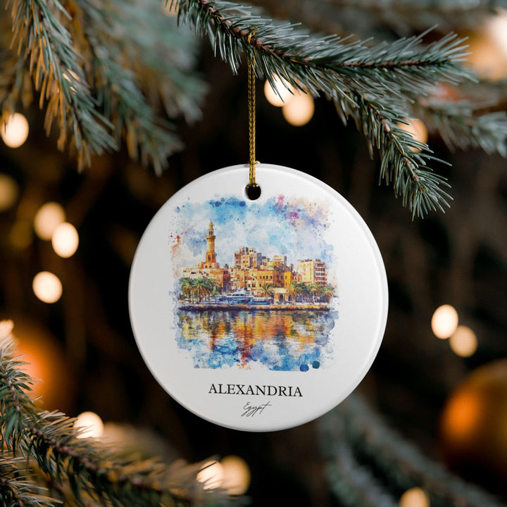 Alexandria Egypt Ornament: Unique Alexandria Souvenir, Egypt Xmas Decor, and Authentic Egypt Gift