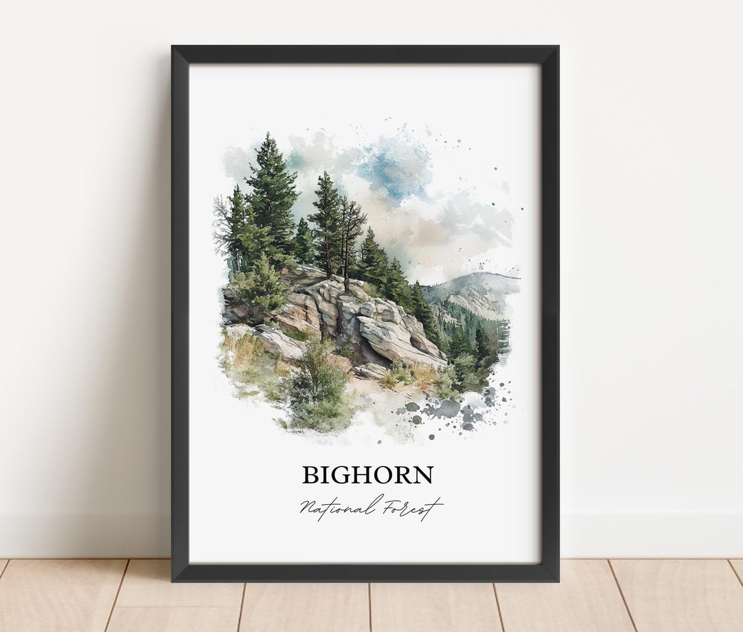 Bighorn National Forest, USA – Watercolor Art Print