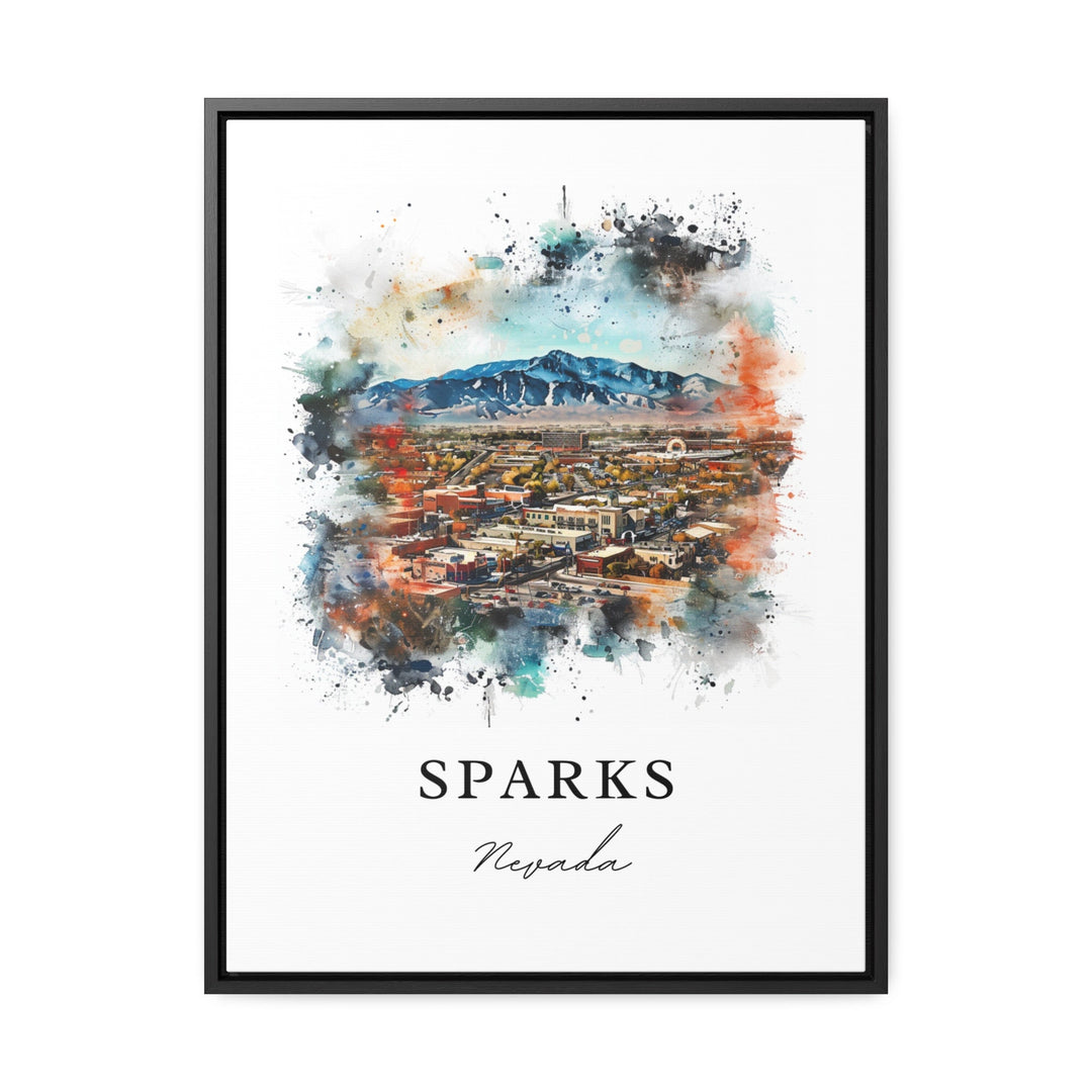 Sparks Nevada Wall Art, Sparks NV Print, Sparks Watercolor Art, Washoe County NV Gift,