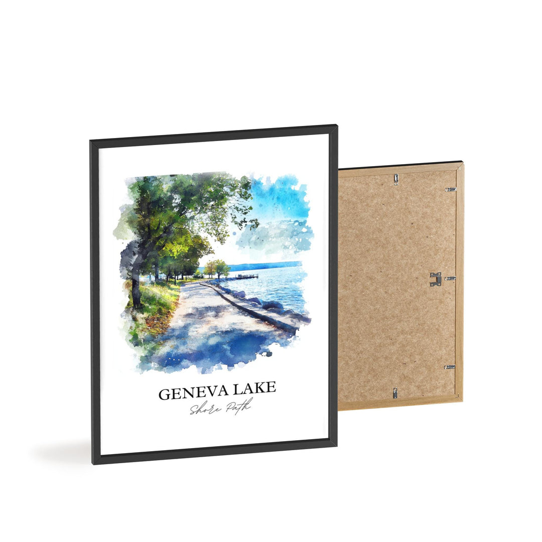 Geneva Lake WI Art, Walworth County Print, Wisconsin Artwork, Geneva Lake Shore Point Gift, Travel Print, Travel Poster, Housewarming Gift