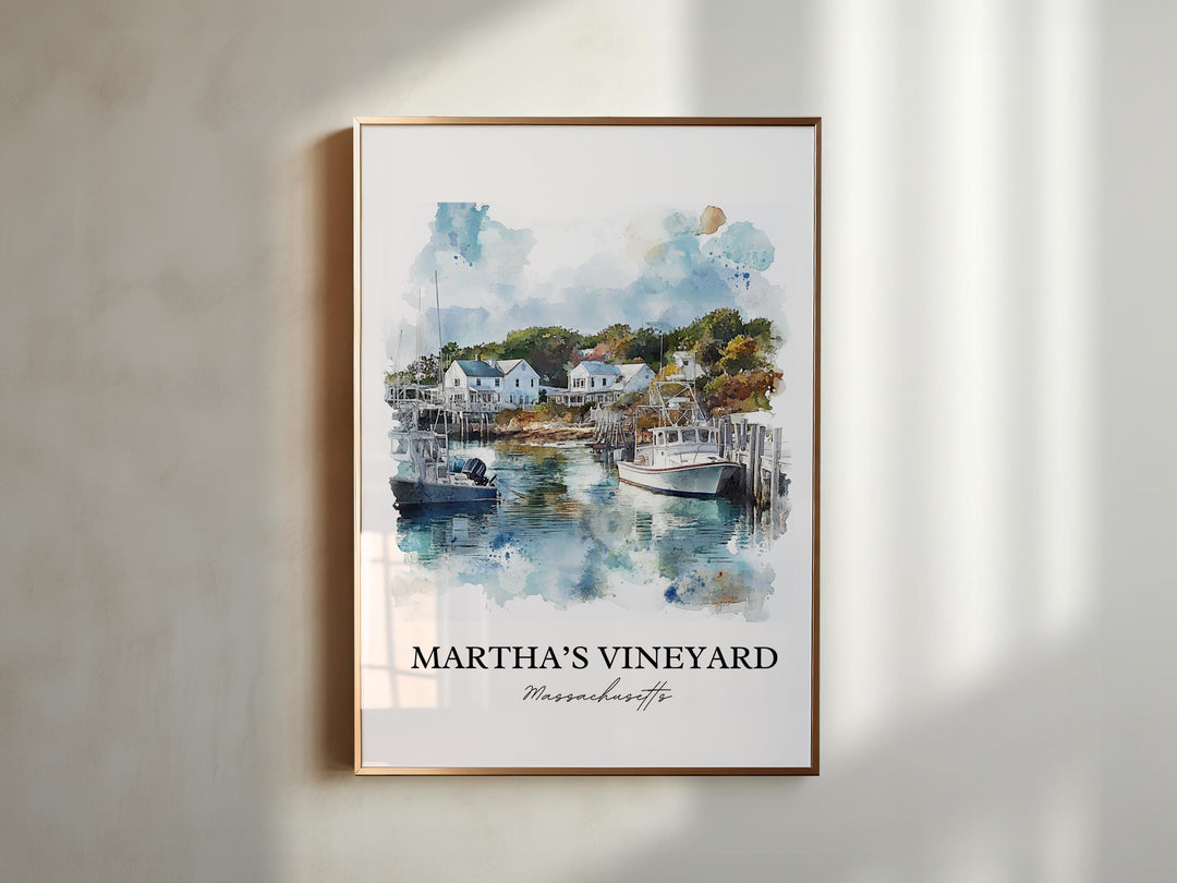 Martha's Vineyard Wall Art, Dukes County Print, Massachusetts Art, Martha's Vineyard Gift, Travel Print, Travel Poster, Housewarming Gift