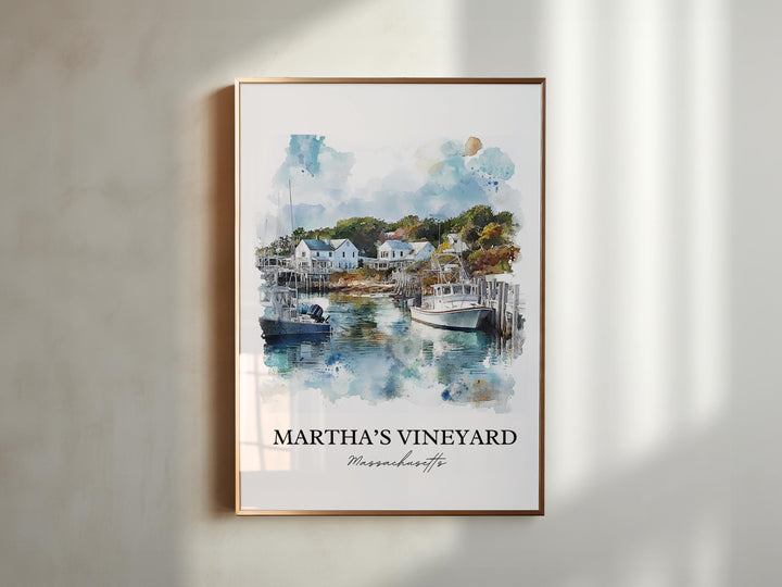 Martha's Vineyard Wall Art, Dukes County Print, Massachusetts Art, Martha's Vineyard Gift, Travel Print, Travel Poster, Housewarming Gift