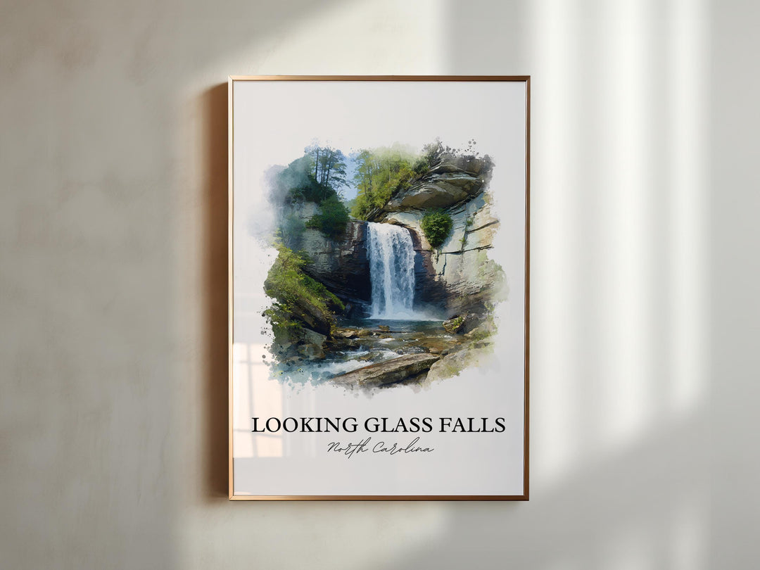 Looking Glass Falls Wall Art, Pisgah Print, North Carolina Artwork, Looking Glass Falls Gift, Travel Print, Travel Poster, Housewarming Gift