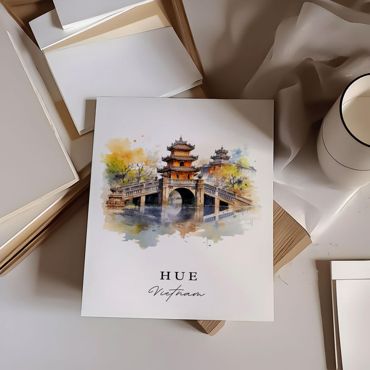 Hue Vietnam wall art - Vietnam, Hue poster, Hue Vietnam Wedding gift, Hue Birthday present, Custom Text, Personalized Gift