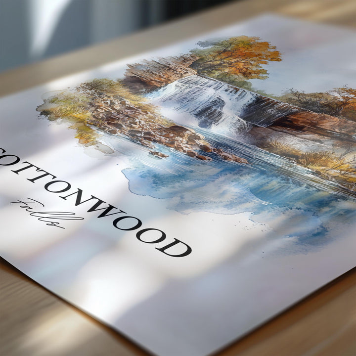 Cottonwood Falls Wall Art, Chase County Print, Kansas Watercolor Art, Cottonwood Falls Gift, Travel Print, Travel Poster, Housewarming Gift