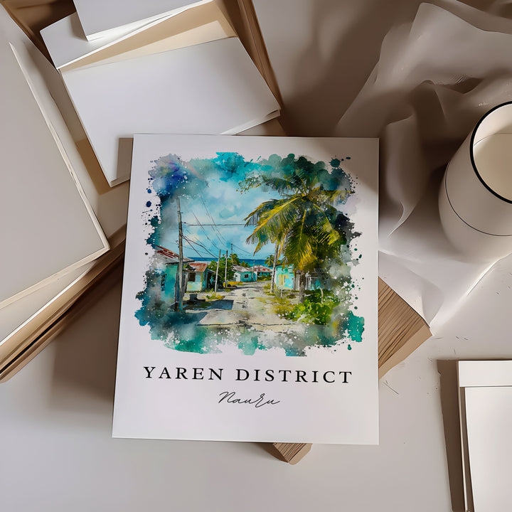 Yaren District art - Nauru, Yaren District print, Nauru Wedding gift, Nauru Birthday present, Custom Text, Perfect Gift