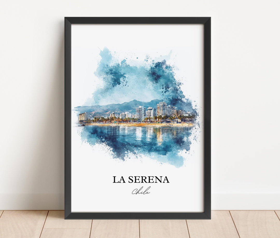 La Serena Chile Art, La Serena Print, Chile Watercolor Art, La Serena Chile Gift, Travel Print, Travel Poster, Housewarming Gift