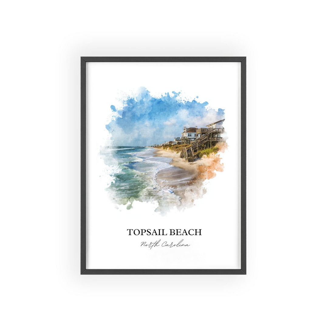 Topsail Beach, NC – Watercolor Art Print