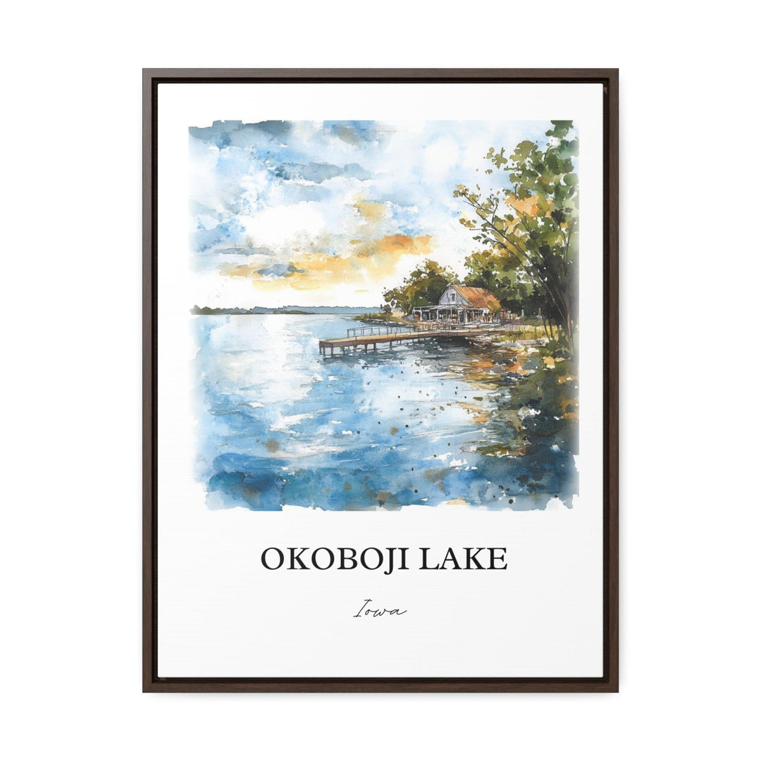 Okoboji Lake Wall Art, Dickinson County Print, Iowa Watercolor Art, Okoboji Lake Gift, Travel Print, Travel Poster, Housewarming Gift